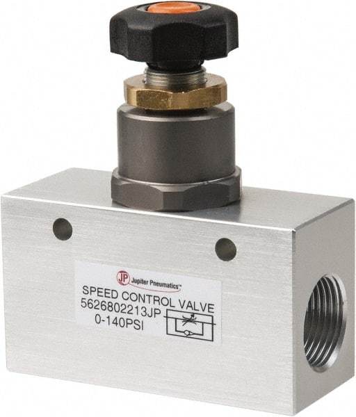 PRO-SOURCE - 3/4" NPT Inline Speed Control Valve - 0 to 140.78 psi & Aluminum Alloy Material - Exact Tool & Supply