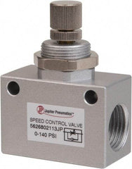 PRO-SOURCE - 1/2" NPT Inline Speed Control Valve - 0 to 140.78 psi & Aluminum Alloy Material - Exact Tool & Supply