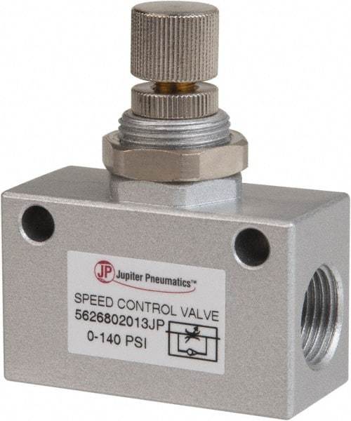 PRO-SOURCE - 3/8" NPT Inline Speed Control Valve - 0 to 140.78 psi & Aluminum Alloy Material - Exact Tool & Supply