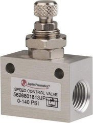 PRO-SOURCE - 1/4" NPT Inline Speed Control Valve - 0 to 140.78 psi & Aluminum Alloy Material - Exact Tool & Supply