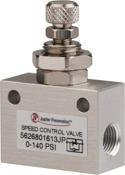 PRO-SOURCE - 1/8" NPT Inline Speed Control Valve - 0 to 140.78 psi & Aluminum Alloy Material - Exact Tool & Supply