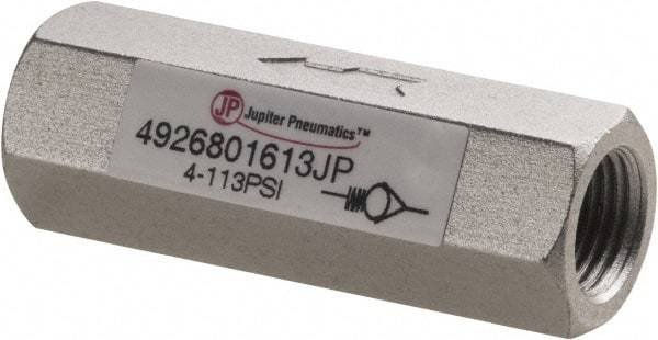 PRO-SOURCE - 1/8" Aluminum Check Valve - Inline, FNPT x FNPT - Exact Tool & Supply