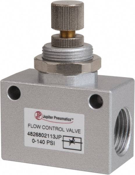 PRO-SOURCE - 1/2" NPT Inline Flow Control Valve - 0 to 140.78 psi & Aluminum Alloy Material - Exact Tool & Supply