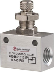 PRO-SOURCE - 1/4" NPT Inline Flow Control Valve - 0 to 140.78 psi & Aluminum Alloy Material - Exact Tool & Supply