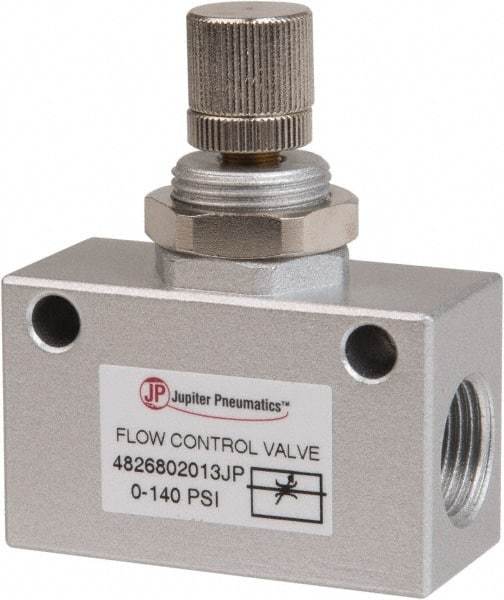 PRO-SOURCE - 3/8" NPT Inline Flow Control Valve - 0 to 140.78 psi & Aluminum Alloy Material - Exact Tool & Supply