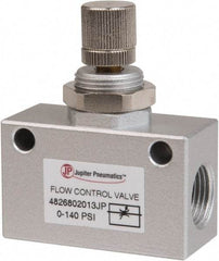 PRO-SOURCE - 3/8" NPT Inline Flow Control Valve - 0 to 140.78 psi & Aluminum Alloy Material - Exact Tool & Supply