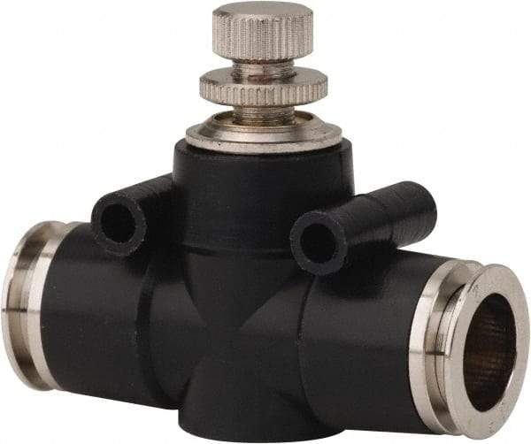 PRO-SOURCE - 1/2" Tube OD Inline Flow Control Valve - 0 to 113.76 psi & Techno Polymer, Brass, Steel Material - Exact Tool & Supply
