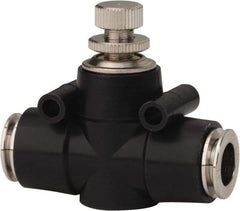 PRO-SOURCE - 3/8" Tube OD Inline Flow Control Valve - 0 to 113.76 psi & Techno Polymer, Brass, Steel Material - Exact Tool & Supply