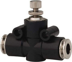 PRO-SOURCE - 1/4" Tube OD Inline Flow Control Valve - 0 to 113.76 psi & Techno Polymer, Brass, Steel Material - Exact Tool & Supply