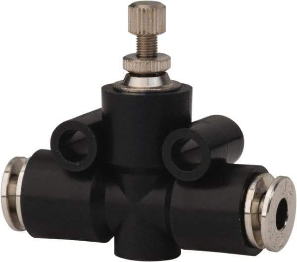 PRO-SOURCE - 5/32" Tube OD Inline Flow Control Valve - 0 to 113.76 psi & Techno Polymer, Brass, Steel Material - Exact Tool & Supply