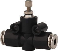 PRO-SOURCE - 5/32" Tube OD Inline Flow Control Valve - 0 to 113.76 psi & Techno Polymer, Brass, Steel Material - Exact Tool & Supply