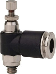 PRO-SOURCE - 10-32 Male NPT x 1/4" Tube OD Miniature Exhaust Valve - 0 to 113.76 psi & Techno Polymer, Brass, Steel Material - Exact Tool & Supply