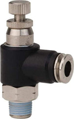 PRO-SOURCE - 1/8" Male NPT x 1/4" Tube OD Compact Banjo Valve - 0 to 113.76 psi & Techno Polymer, Brass, Steel Material - Exact Tool & Supply