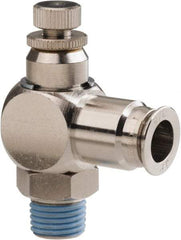 PRO-SOURCE - 1/4" Male NPT x 3/8" Tube OD Tamper Resistant Valve - 0 to 113.76 psi & Nickel Plated Brass Material - Exact Tool & Supply