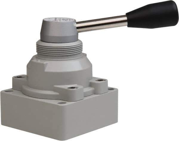 Value Collection - 3/8" NPT Manual Mechanical Valve - 4-Way, 2 Position, Bottom Ported, 0.976 CV Rate & 127.98 Max psi - Exact Tool & Supply