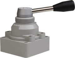 Value Collection - 3/8" NPT Manual Mechanical Valve - 4-Way, 2 Position, Bottom Ported, 0.976 CV Rate & 127.98 Max psi - Exact Tool & Supply