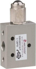 PRO-SOURCE - 1/8" NPT 5 Way, 2 Position Mini Mechanical Valve - 0.34 CV Rate, 9 CFM, 127.98 Max psi, Ball Plunger/Spring Actuator - Exact Tool & Supply