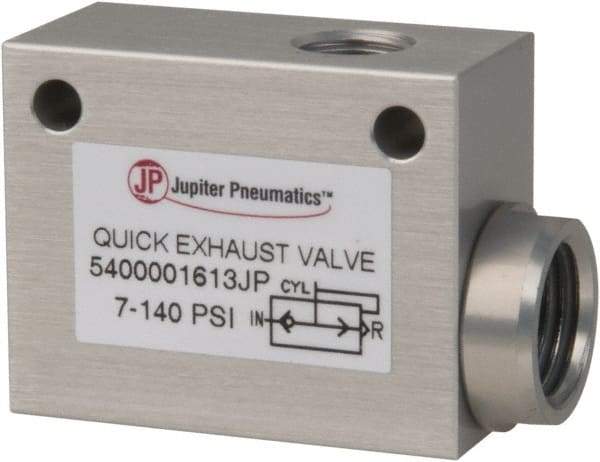 PRO-SOURCE - 1/8" NPT Quick Exhaust Valve - 1/4" Exhaust Port, 7.1 to 140.78 psi, Aluminum Alloy Material - Exact Tool & Supply