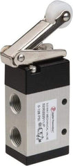 PRO-SOURCE - 1/4" NPT Mechanically Operated Air Valve - 3 Way, 2 Position, Roller Lever/Spring, 0.98 CV Rate & 127.98 Max psi - Exact Tool & Supply
