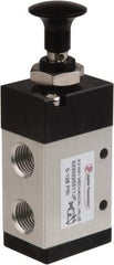 PRO-SOURCE - 1/4" NPT Mechanically Operated Air Valve - 3 Way, 2 Position, Push-Pull/Manual, 0.98 CV Rate & 127.98 Max psi - Exact Tool & Supply