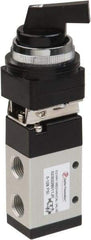 PRO-SOURCE - 1/4" NPT Mechanically Operated Air Valve - 3 Way, 2 Position, Long Selector/Manual, 0.98 CV Rate & 127.98 Max psi - Exact Tool & Supply