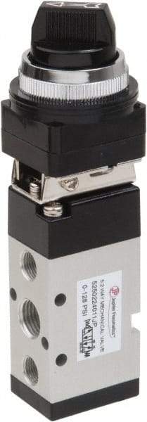 PRO-SOURCE - 1/4" NPT Mechanically Operated Air Valve - 5-Way, 2 Position, Selector/Manual, 0.98 CV Rate & 127.98 Max psi - Exact Tool & Supply