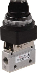 PRO-SOURCE - 1/8" NPT Mechanically Operated Air Valve - 2-Way, 2 Position, Selector/Manual, 0.1 CV Rate & 127.98 Max psi - Exact Tool & Supply