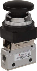 Value Collection - 1/8" NPT Mechanically Operated Air Valve - 2-Way, 2 Position, Palm Button/Spring, 0.1 CV Rate & 127.98 Max psi - Exact Tool & Supply