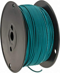 Made in USA - 18 AWG, 16 Strand, 500' OAL, Tinned Copper Hook Up Wire - Green PVC Jacket, 0.106" Diam - Exact Tool & Supply