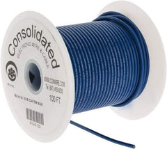 Made in USA - 18 AWG, 16 Strand, 100' OAL, Tinned Copper Hook Up Wire - Blue PVC Jacket, 0.106" Diam - Exact Tool & Supply