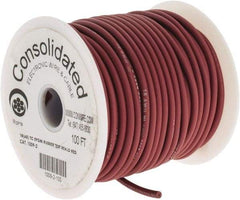 Made in USA - 18 AWG, 65 Strand, 100' OAL, Tinned Copper Hook Up Wire - Red EPDM Jacket, 0.145" Diam - Exact Tool & Supply