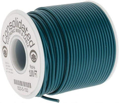 Made in USA - 20 AWG, 10 Strand, 100' OAL, Tinned Copper Hook Up Wire - Green PVC Jacket, 0.07" Diam - Exact Tool & Supply