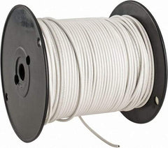 Made in USA - 14 AWG, 41 Strand, 500' OAL, Tinned Copper Hook Up Wire - White PVC Jacket, 0.136" Diam - Exact Tool & Supply