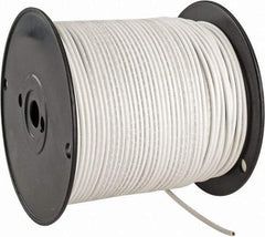 Made in USA - 12 AWG, 65 Strand, 500' OAL, Tinned Copper Hook Up Wire - White PVC Jacket, 0.155" Diam - Exact Tool & Supply