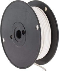 Made in USA - 10 AWG, 105 Strand, 100' OAL, Tinned Copper Hook Up Wire - White PVC Jacket, 0.18" Diam - Exact Tool & Supply
