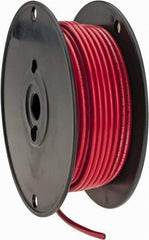 Made in USA - 10 AWG, 105 Strand, 100' OAL, Tinned Copper Hook Up Wire - Red PVC Jacket, 0.18" Diam - Exact Tool & Supply
