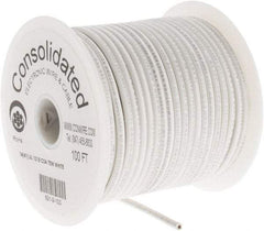 Made in USA - 14 AWG, 41 Strand, 100' OAL, Tinned Copper Hook Up Wire - White PVC Jacket, 0.136" Diam - Exact Tool & Supply
