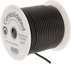 Made in USA - 14 AWG, 41 Strand, 100' OAL, Tinned Copper Hook Up Wire - Black PVC Jacket, 0.136" Diam - Exact Tool & Supply