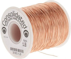 Made in USA - 26 AWG, 0.0159 Inch Diameter, 1279 Ft., Solid, Grounding Wire - Copper, ASTM B3, QQ-W-343 Type S, RoHS Compliant - Exact Tool & Supply