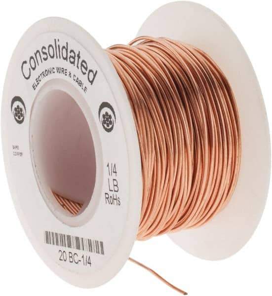 Made in USA - 20 AWG, 0.032 Inch Diameter, 79 Ft., Solid, Grounding Wire - Copper, ASTM B3, QQ-W-343 Type S, RoHS Compliant - Exact Tool & Supply