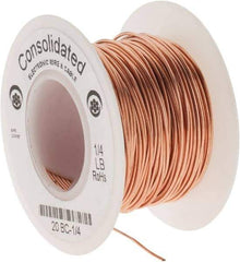 Made in USA - 20 AWG, 0.032 Inch Diameter, 79 Ft., Solid, Grounding Wire - Copper, ASTM B3, QQ-W-343 Type S, RoHS Compliant - Exact Tool & Supply