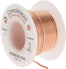 Made in USA - 14 AWG, 0.0641 Inch Diameter, 20 Ft., Solid, Grounding Wire - Copper, ASTM B3, QQ-W-343 Type S, RoHS Compliant - Exact Tool & Supply