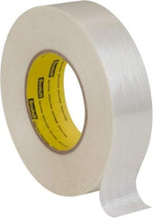 3M - 1-3/8" x 60 Yd Clear Rubber Adhesive Packaging Tape - Polyester Film Backing, 8 mil Thick, 600 Lb Tensile Strength, Series 890MSR - Exact Tool & Supply
