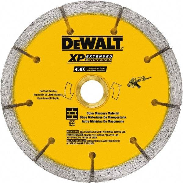 DeWALT - 6" Diam, 7/8" Arbor Hole Diam, Wet & Dry Cut Saw Blade - Diamond-Tipped, Standard Round Arbor - Exact Tool & Supply