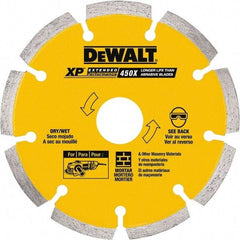 DeWALT - 6" Diam, 7/8" Arbor Hole Diam, Wet & Dry Cut Saw Blade - Diamond-Tipped, Standard Round Arbor - Exact Tool & Supply