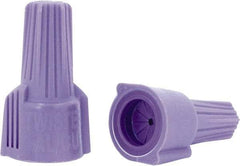 Ideal - 2, 12 (Al) + & 1, 18 (Cu) to 1, 10 (Al) + 2, 10 (Cu) AWG, 600 Volt, Corrosion Resistant, Wing Twist on Wire Connector - Purple, 221°F - Exact Tool & Supply