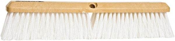 PRO-SOURCE - 18" General Purpose Polypropylene Push Broom - 3" Bristle Length, Plastic Block, Threaded Handle Connection, Handle Sold Separately - Exact Tool & Supply