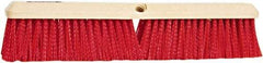 PRO-SOURCE - 18" General Purpose Polypropylene Push Broom - 3" Bristle Length, Plastic Block, Threaded Handle Connection, Handle Sold Separately - Exact Tool & Supply