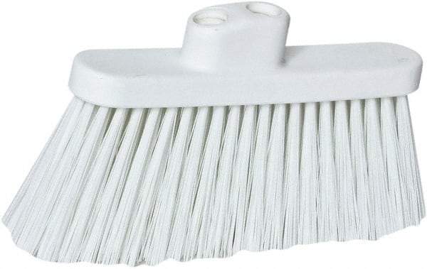 PRO-SOURCE - 10" Wide, White Polypropylene Bristles, Angled Broom - Threaded Handle, 10 Inch Wide Broom, White Bristles, Handle Sold Separately - Exact Tool & Supply