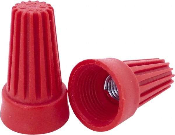 Ideal - 2, 14 to 4, 12 AWG, 600 Volt, Flame Retardant, Standard Twist on Wire Connector - Red, 221°F - Exact Tool & Supply